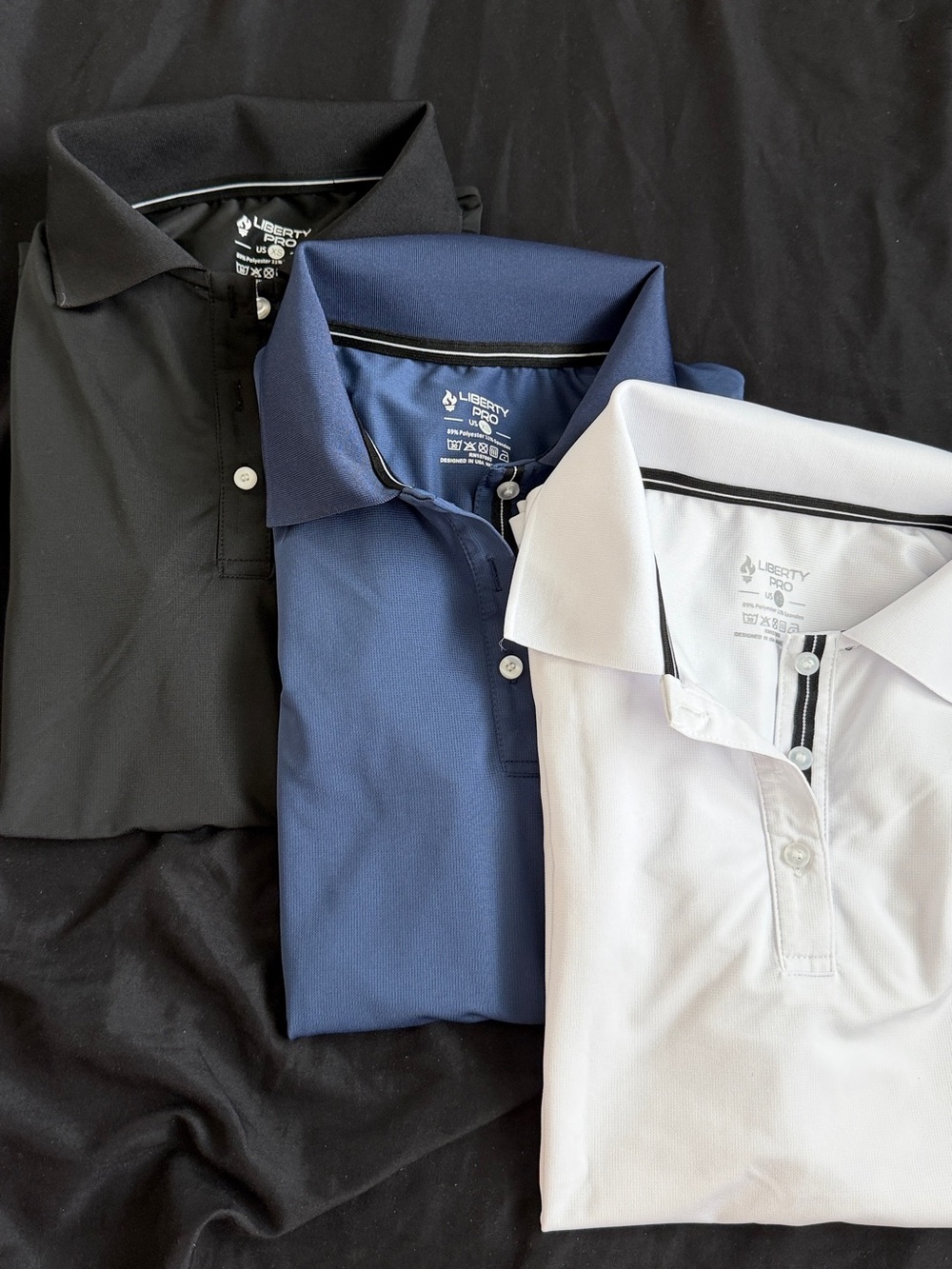 liberty Men's Polo Pack in Black, Navy, White